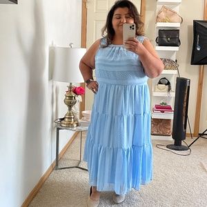 J Crew plus size tiered midi dress